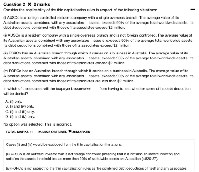 thin capitalization rules—debt deductions do not exceed 2 million